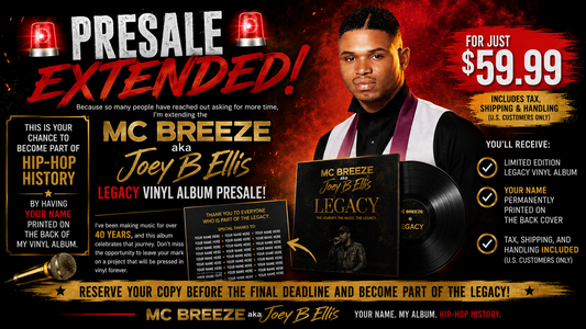 MC Breeze AKA Joey B Ellis – Limited Legacy Edition Vinyl your name on the back